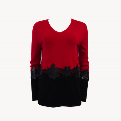 Пуловер жен. YU.K.ByS 16AH 088 (3, Red/Black)