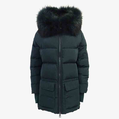 Куртка-пуховик нат.мех DIEGO М E-508  нат.пух (46, зеленый)