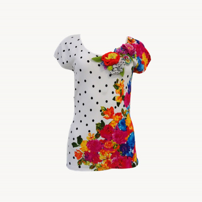 Блуза Philippe Carat - A202 (M/L, Bianco/Fuxia)