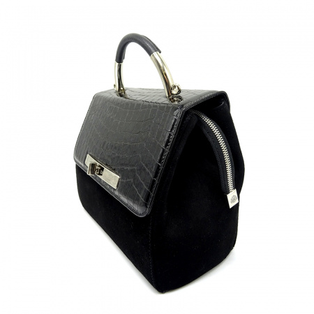 Сумка D.GREGORIO A-401 замша/лак (чёрный)