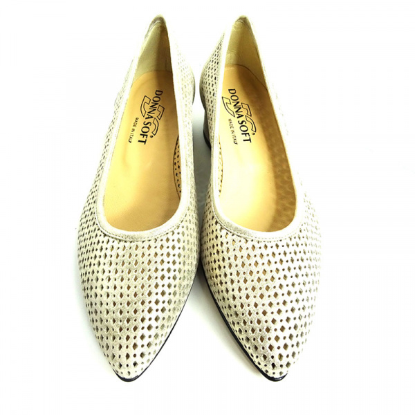 Туфли жен.DONNA SOFT А-1476 нат.замша/лазер  (36, Бежевый)