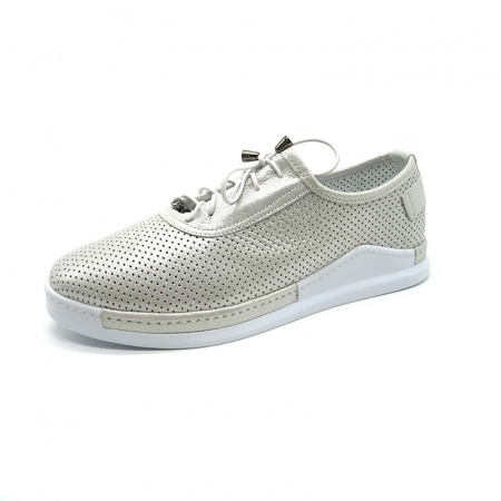 Кожаные туфли-кеды на шнуровке Aquamarin