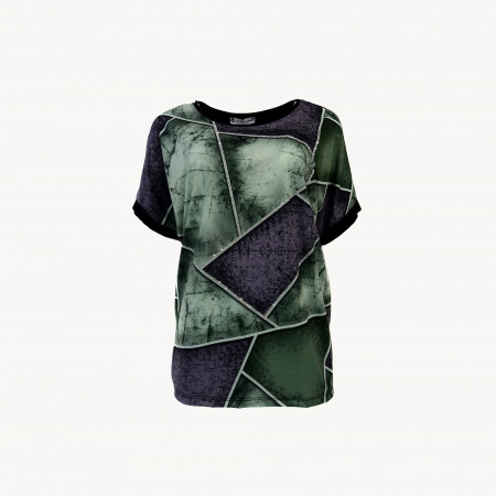 Футболка жен. AZRA 8001 (2, черно-зеленый)