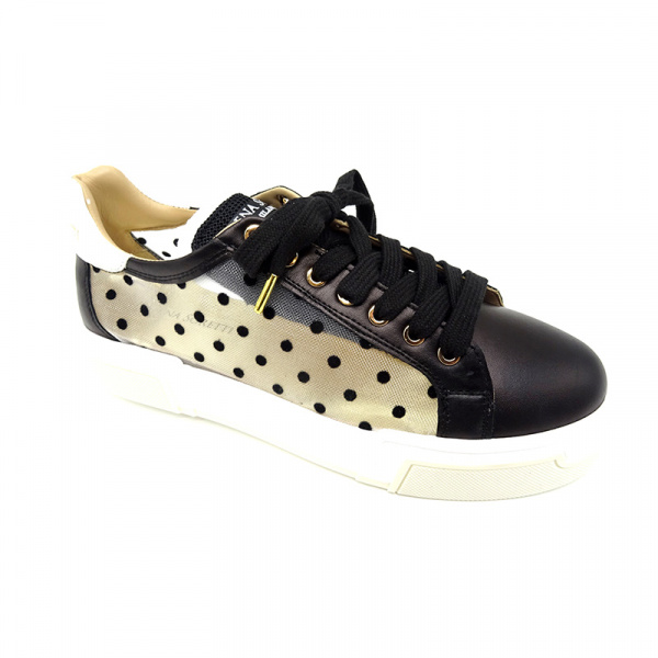 Кожаные кеды с сеточкой Helena Soretti 