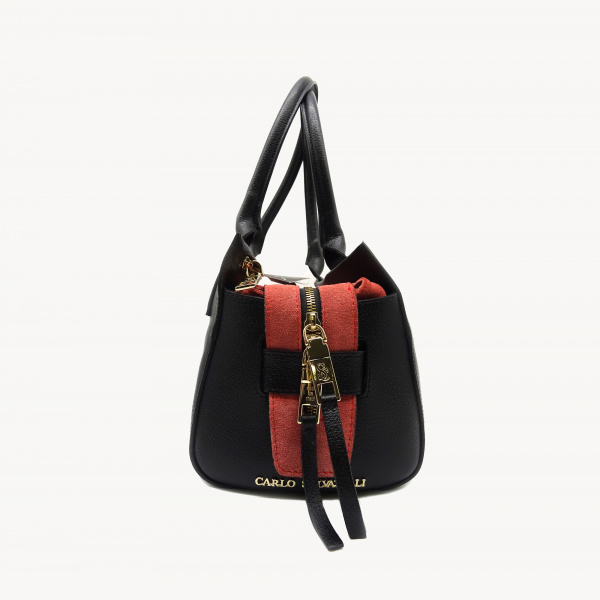 Сумки C.SALVATELLI  А-211 н.кожа (черно-оранж)