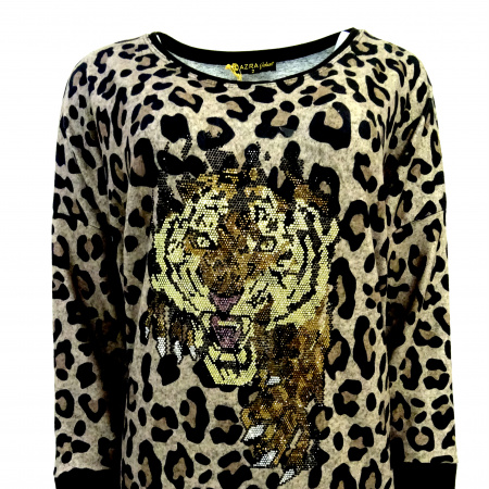 Туника AZRA A-6740 (2, черно-коричневый)