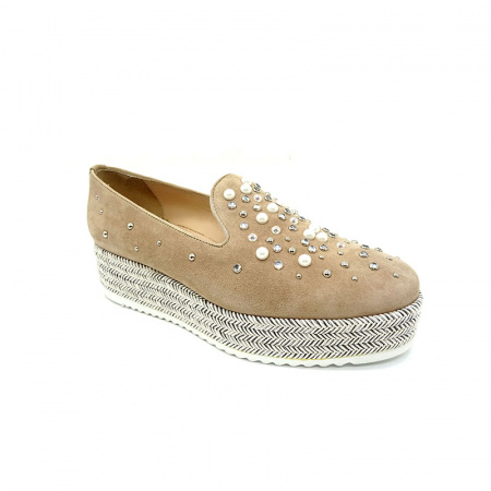 Замшевые туфли-слиперы на платформе Pertini