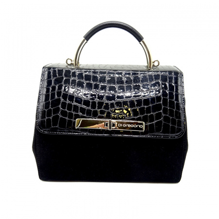 Сумка D.GREGORIO A-401 замша/лак (чёрный)