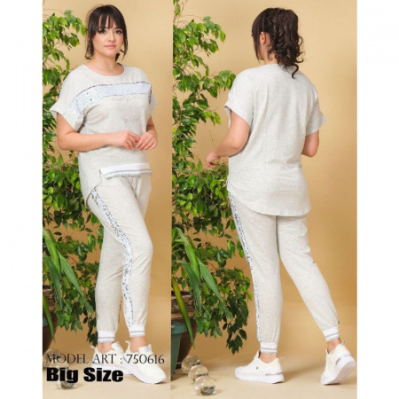 Костюм футболка +брюки SIGNET А-7506 (46, Серый)