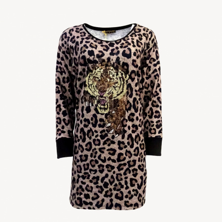 Туника AZRA A-6740 (2, черно-коричневый)