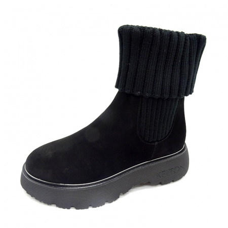 Замшевые полусапоги с шерстяной резинкой Kelton