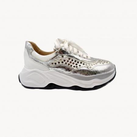 Кроссовки L.BELLARIVA А-3000 н.кожа (37, Серебро)