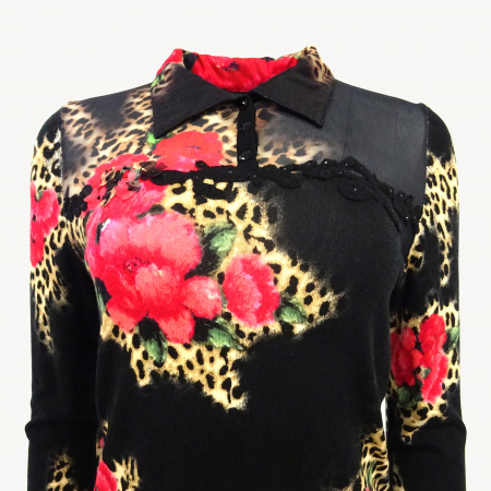 Блуза Philippe Carat -F127 (XXXL, BLACK/RED)