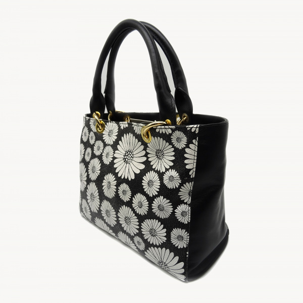 Сумка RENZONI А-328 н.кожа (черный/ромашки)