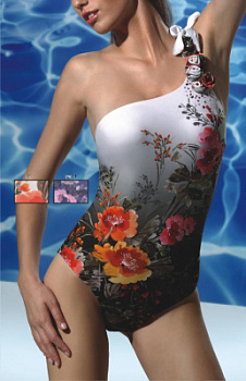 Купальник на одно плечо Prelude Water Flowers