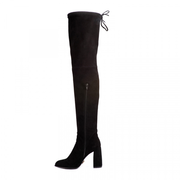 Сапоги H.SORETTI А-9021 н.замша/кожа (38, Черный)