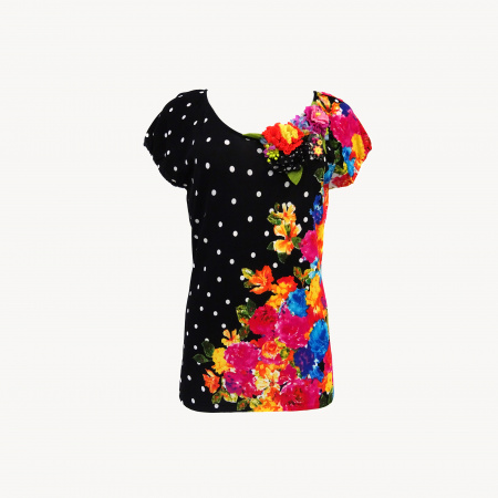 Блуза Philippe Carat - A202 (XXL, Nero/Fuxia)