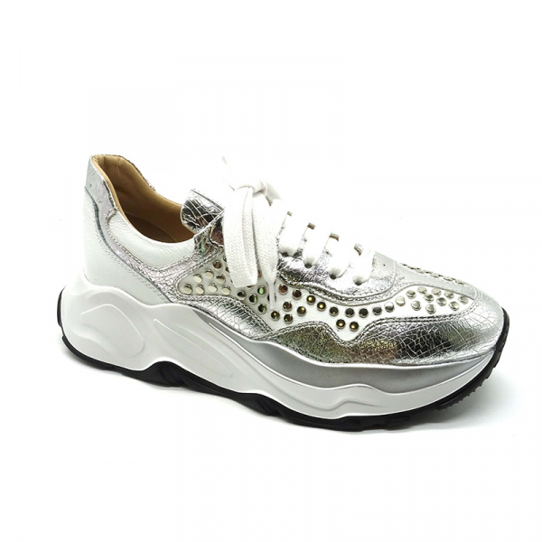 Кроссовки L.BELLARIVA А-3000 н.кожа (40, Серебро)