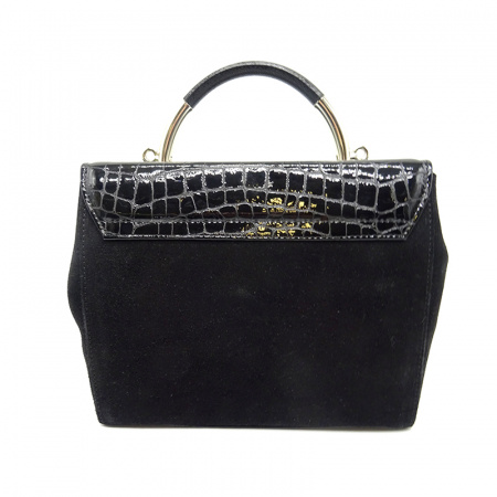 Сумка D.GREGORIO A-401 замша/лак (чёрный)