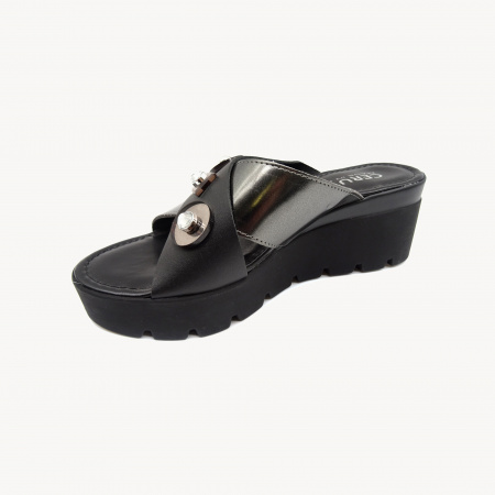 Сабо CERUTTI А-18844 иск/натур.кожа (40, Черно-серый)