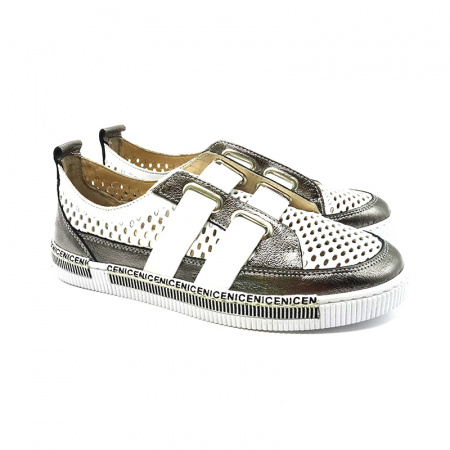 Кожаные кеды Aquamarin