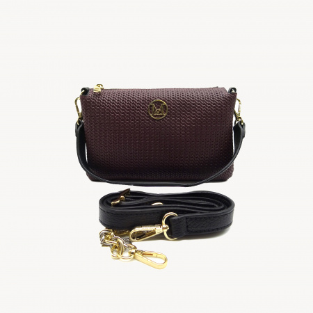 Сумка MOT-Cle Tris нат.кожа (цвет: Черно-бордовая)