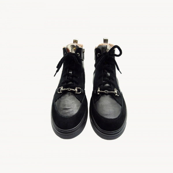 Ботинки Mot-Cle 3151 нат.замша/кожа/мех (37, Черный)