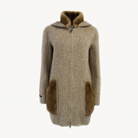 Полупальто шерстяное с капюшоном Manzoni