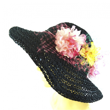 Шляпа VIZIO А-5742FF2 (Черный/Цветы)