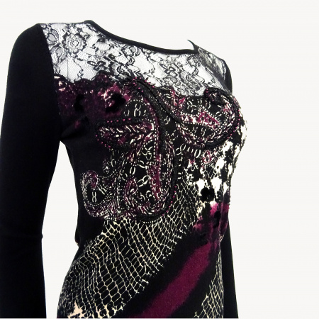 Джемпер Philippe Carat - D379 (M/L, Black/Ruby)