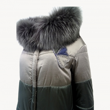 Пальто пуховое с натуральным мехом Florence Mode