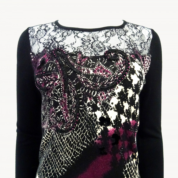 Джемпер Philippe Carat - D379 (M/L, Black/Ruby)